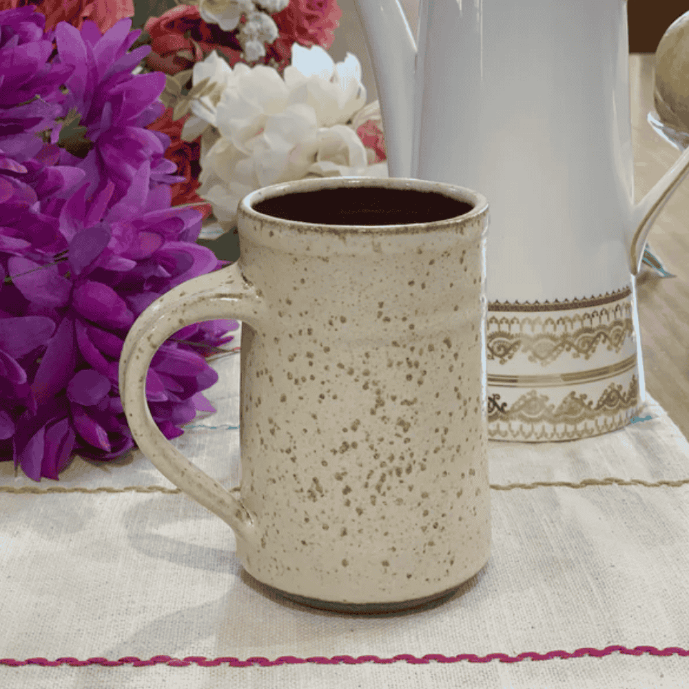 Winter White Clay Beer Mug