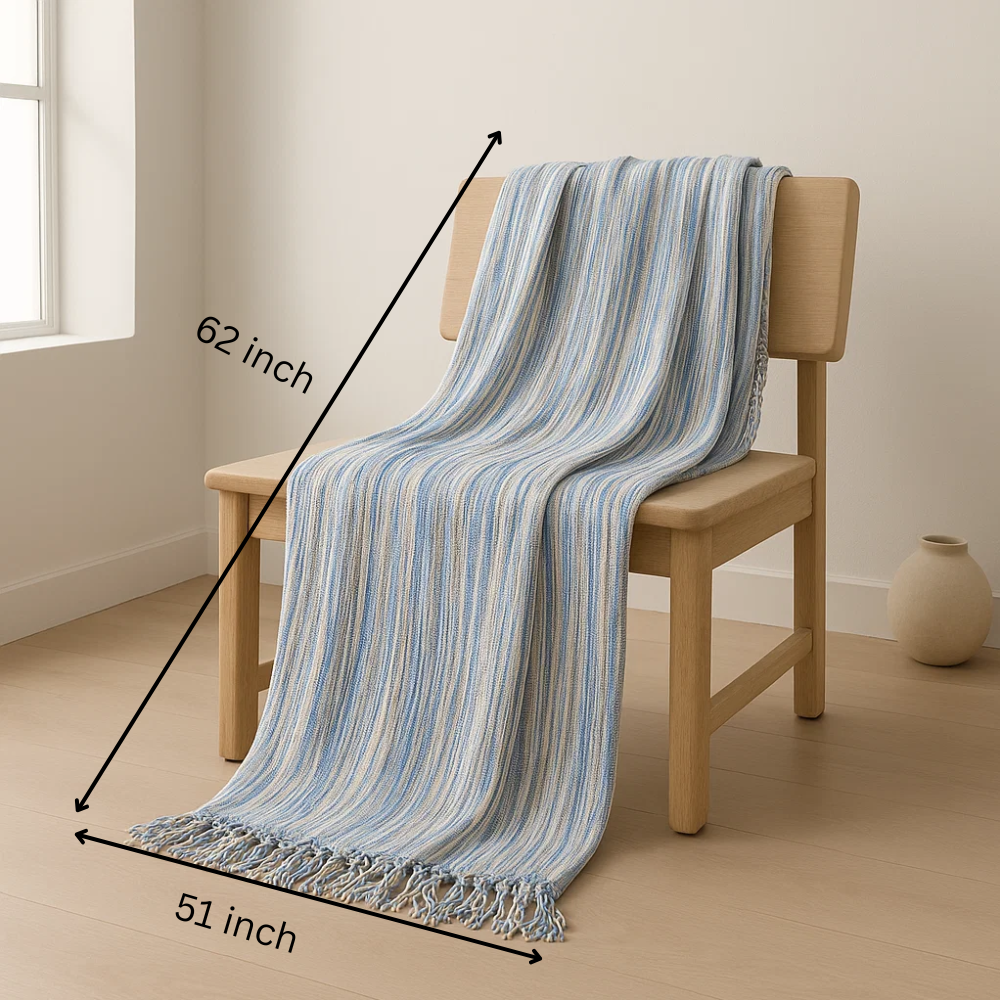 Striped Abstract Cotton Throw Blanket – Artistic Comfort