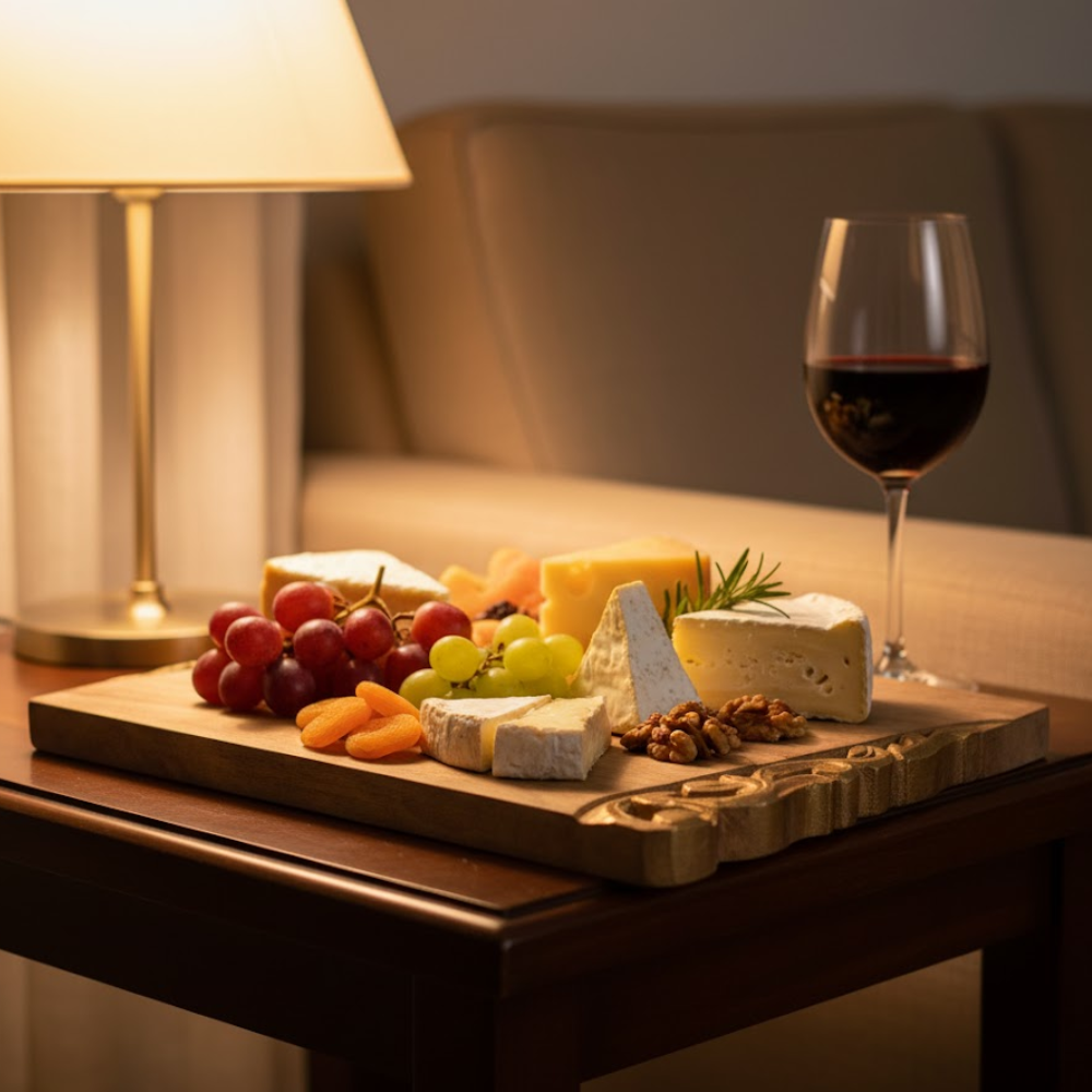 Hand Carved Golden Border Chopping Board – Artisan Wooden Kitchen Board with Decorative Gold Detailing