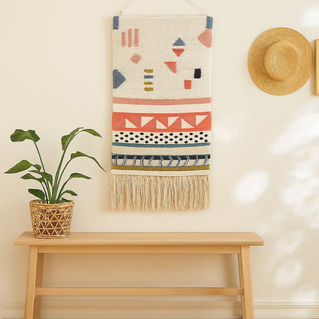 Handwoven &amp; Tufted Abstract Wall Hanging