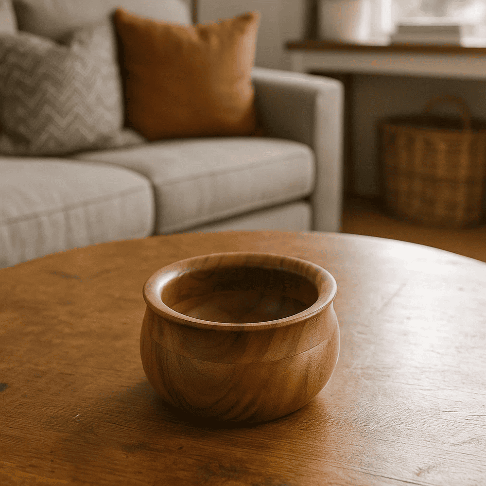 Acacia Wood Turned Bowl