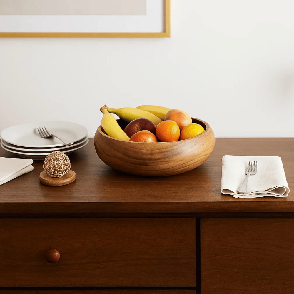 Natural Wooden Serving Bowl