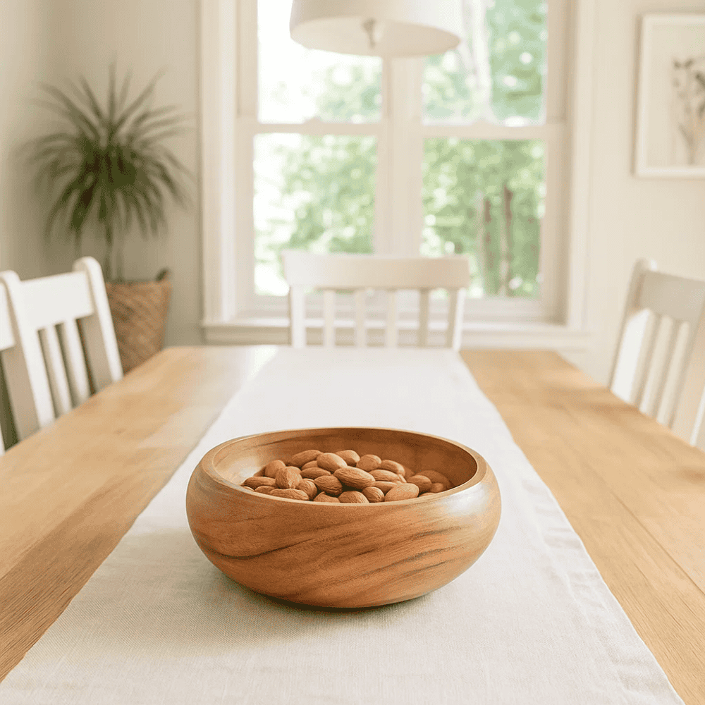 Natural Wooden Serving Bowl