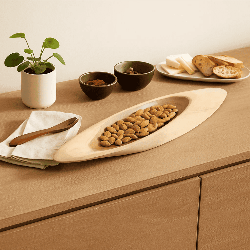 Neem Wood Tray – Handcrafted Furutsu Wood Serving Tray