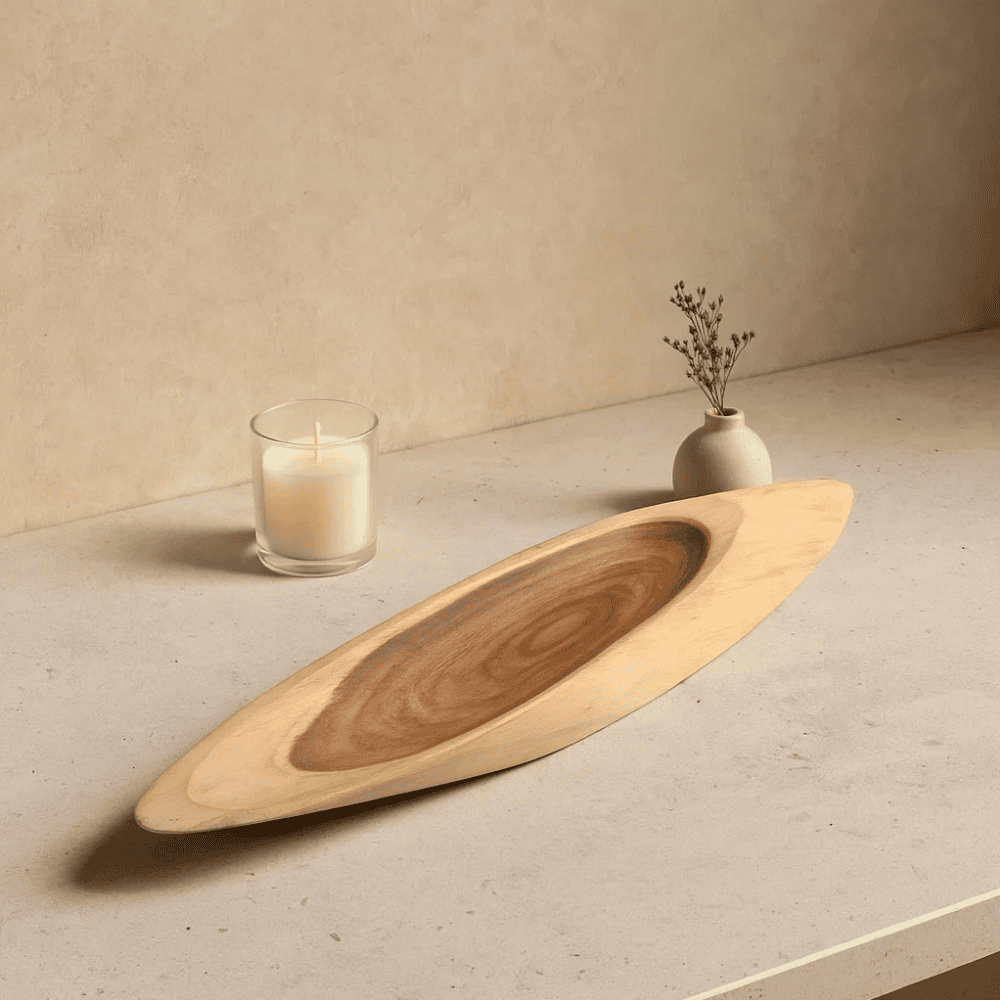 Neem Wood Tray – Handcrafted Furutsu Wood Serving Tray