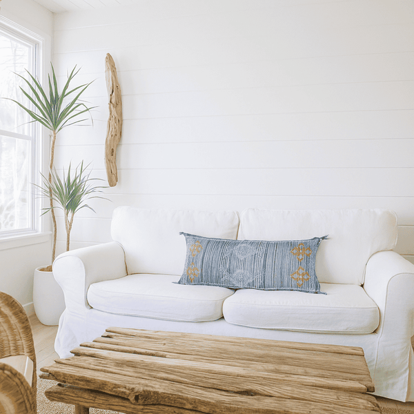 Coastal Cushion Cover | Lumbar Cotton Boho Decor