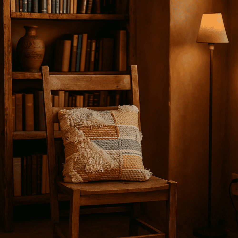 Pastel Wool & Cotton Cushion Cover – Handloom