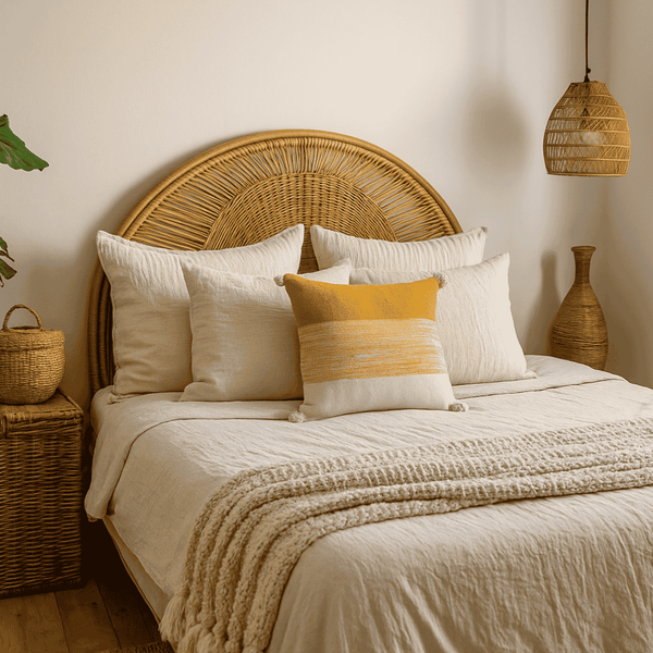 Amber Cushion Cover | Blazed Handwoven Cotton Boho Decor