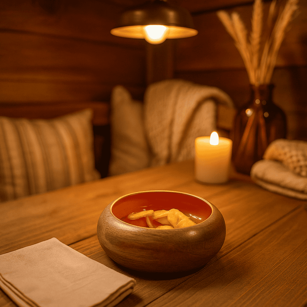 Raw Enameled Mango Wood Snack Bowl – Handmade Sustainable Serveware