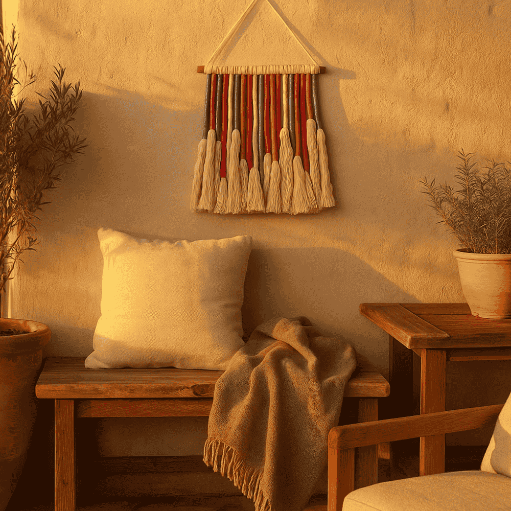 Boho Thread-Wrapped Rope Wall Hanging – Wall Decor