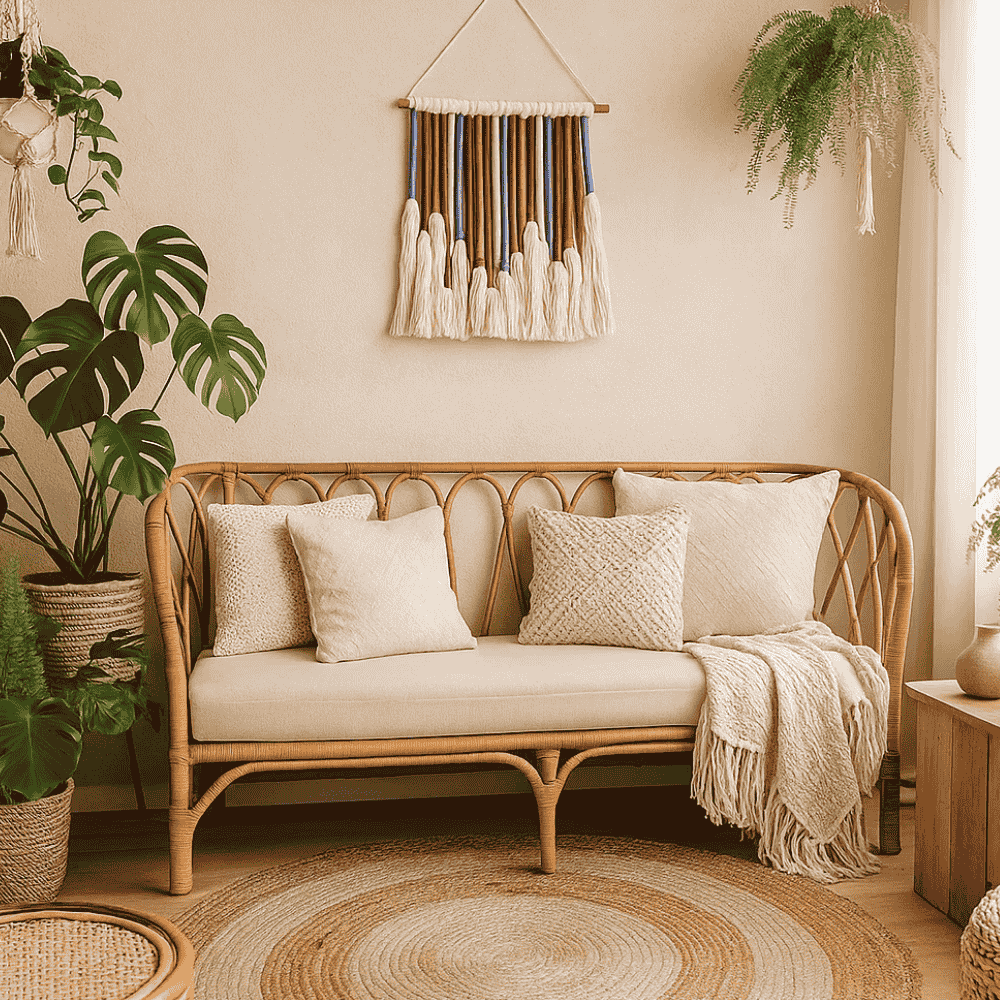 Boho Thread-Wrapped Rope Wall Hanging – Wall Decor