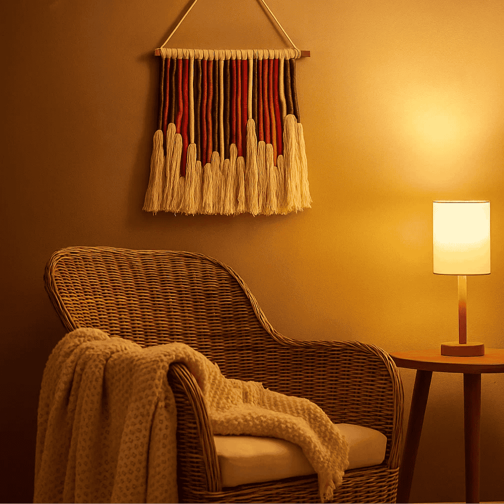 Boho Thread-Wrapped Rope Wall Hanging – Wall Decor