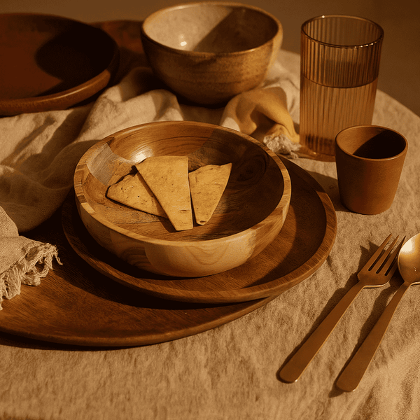 Mixed Wood Bowl | Earthy Handmade Turned Serving