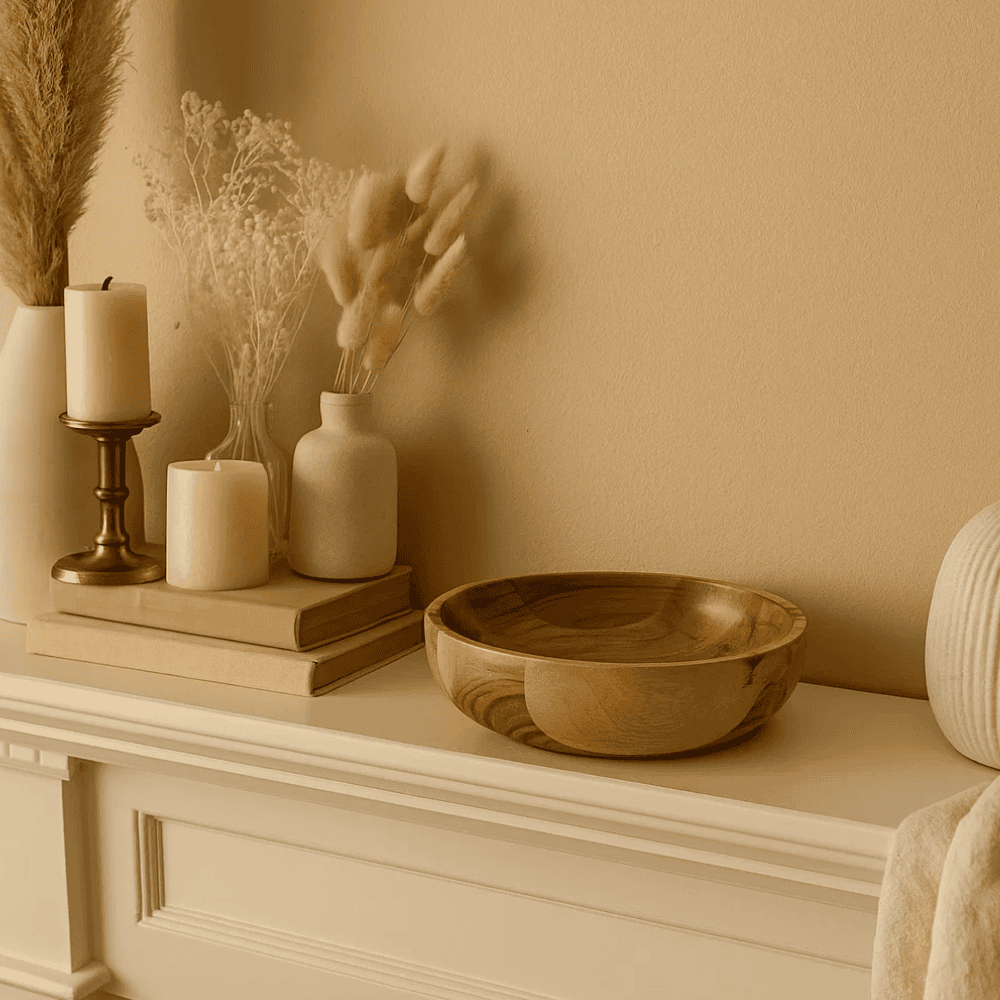 Earthy Mixed Wooden Bowl – Handmade