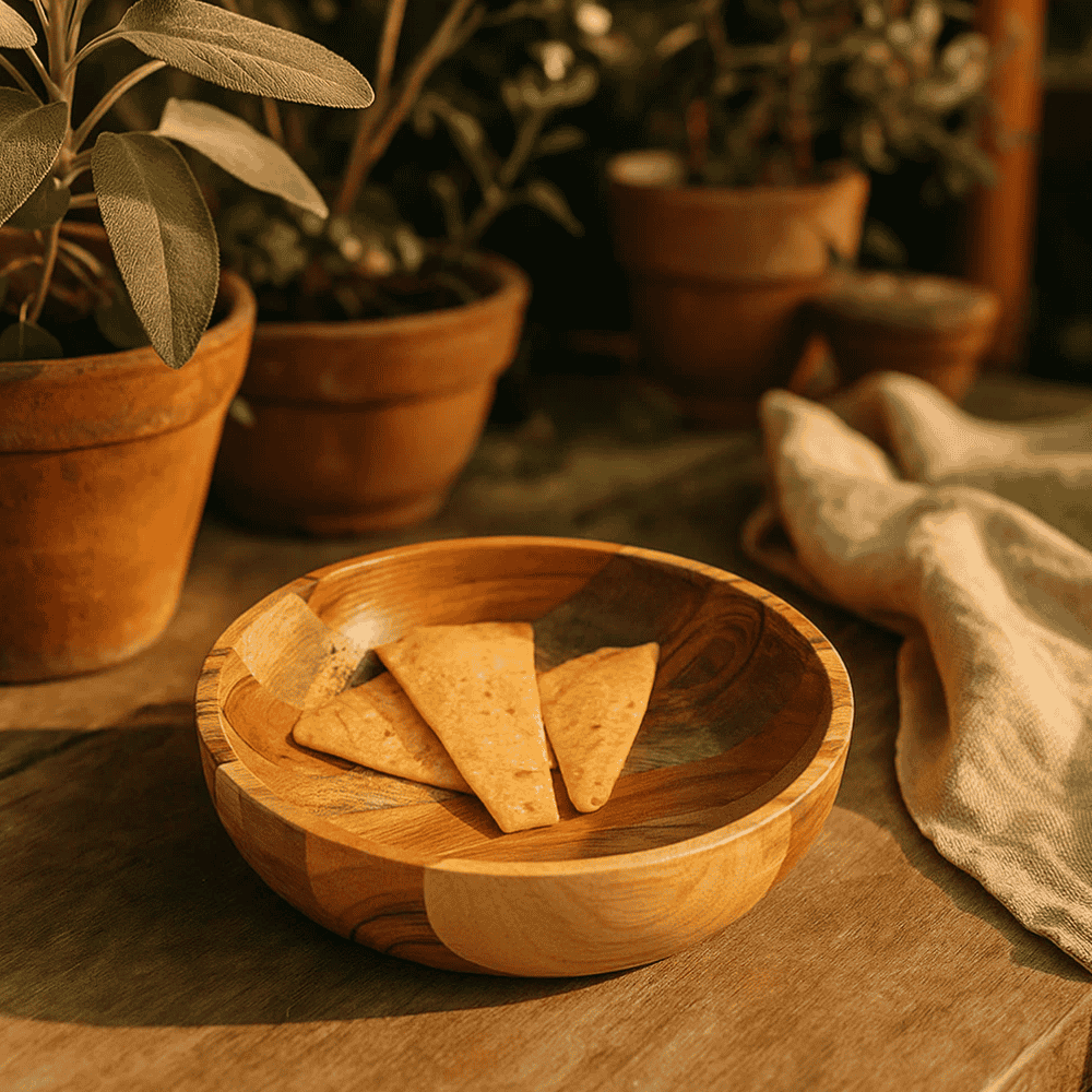 Earthy Mixed Wooden Bowl – Handmade