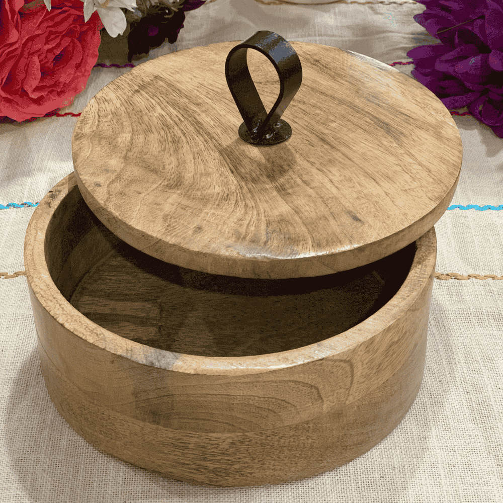 Round Wooden Jewelry Box