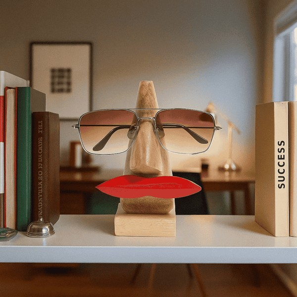 Wooden Spectacle Holder | Bold Lips Mango Wood | Gleemium