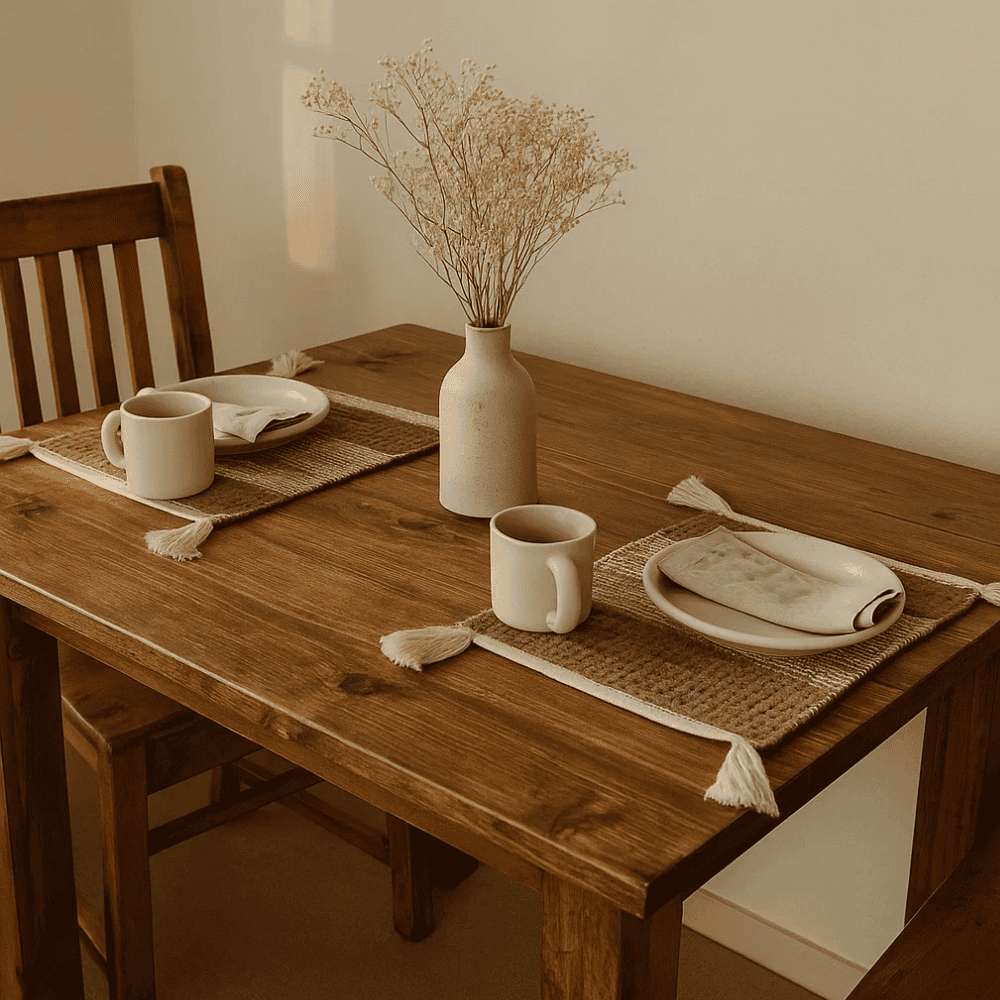Handwoven Cotton Cocoa Colorblock Placemats