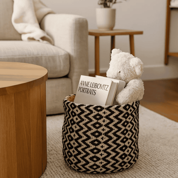 Cotton Jute Basket | Minimalist Eco Storage | Gleemium
