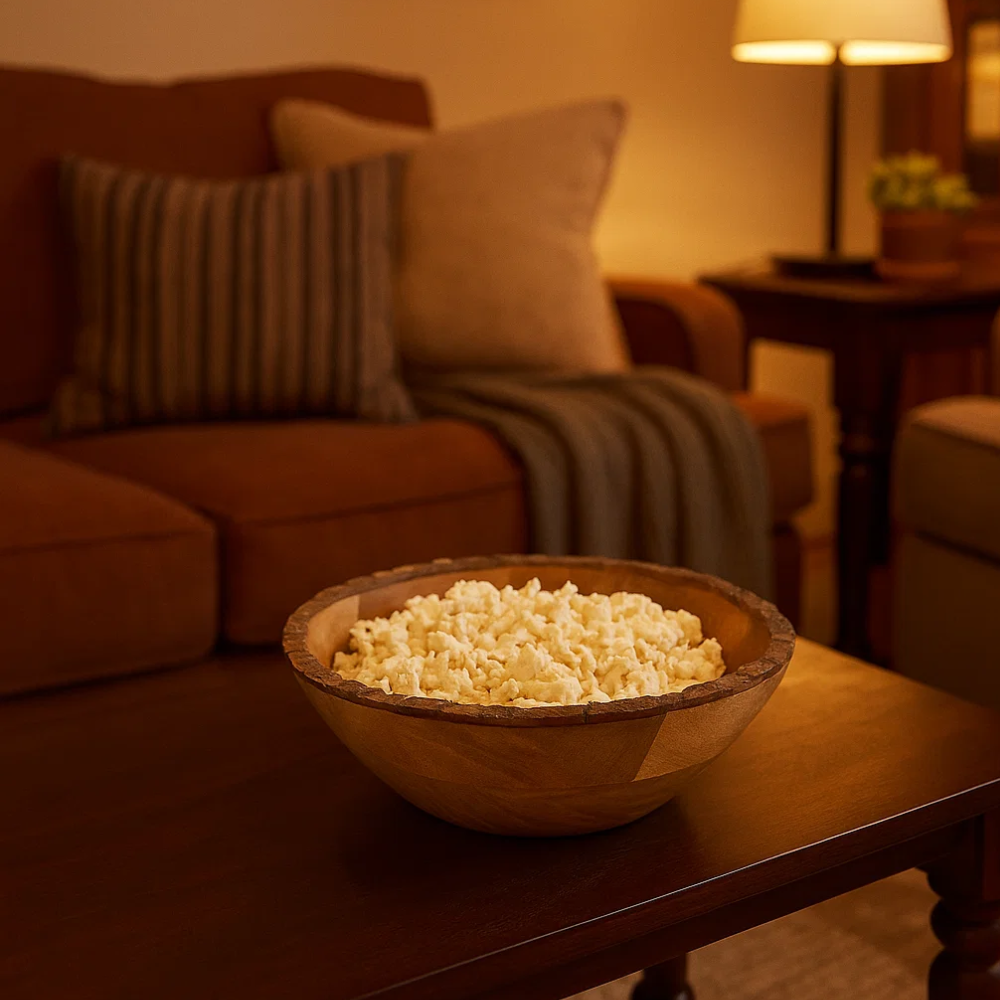 Mango Wood Turned Classic Snack Bowl – Handcrafted Wooden Serveware with Natural Grain Finish