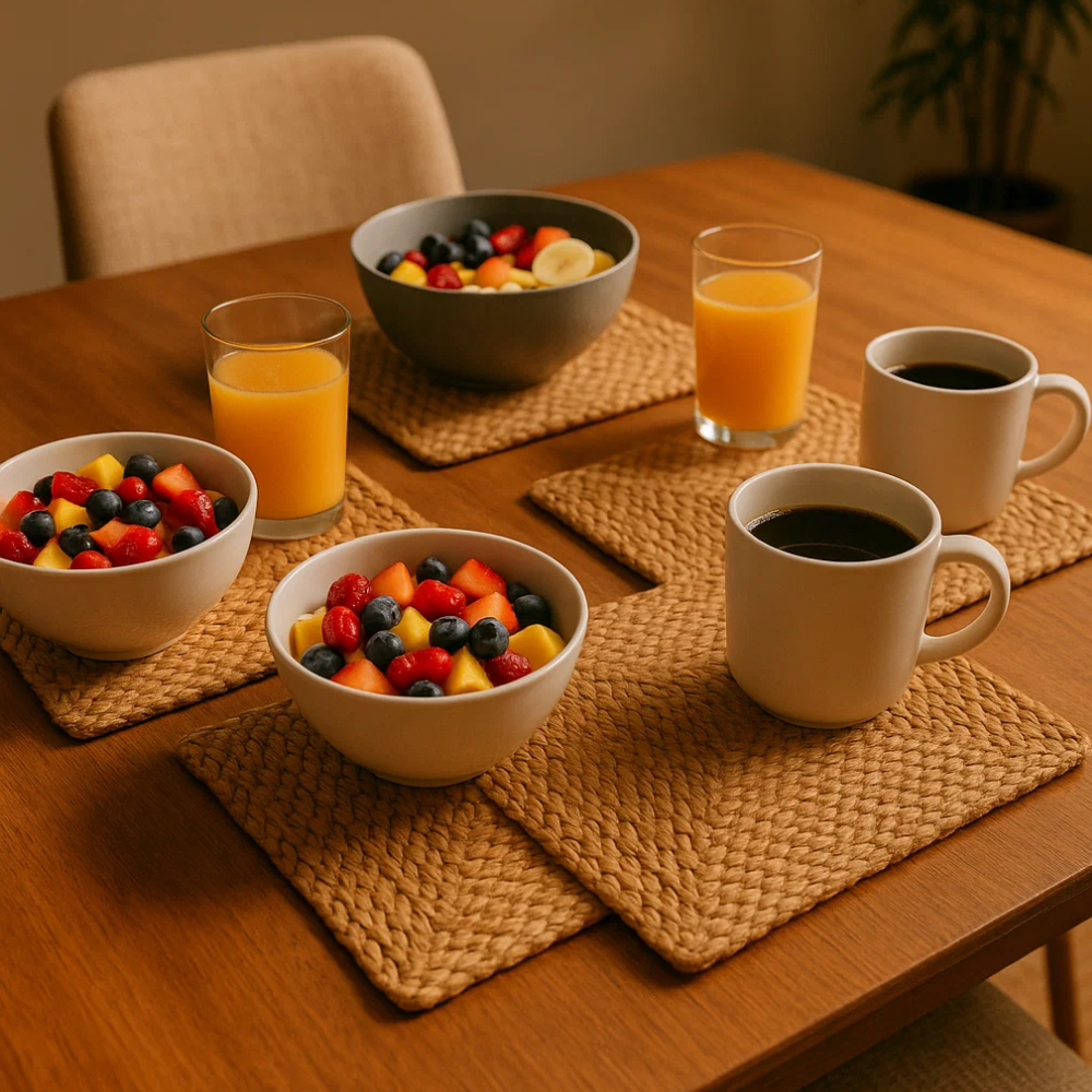 Hand Braided Jute Placemats (Set of 4) – Eco-Friendly Rustic Dining Mats with Natural Fiber Weave
