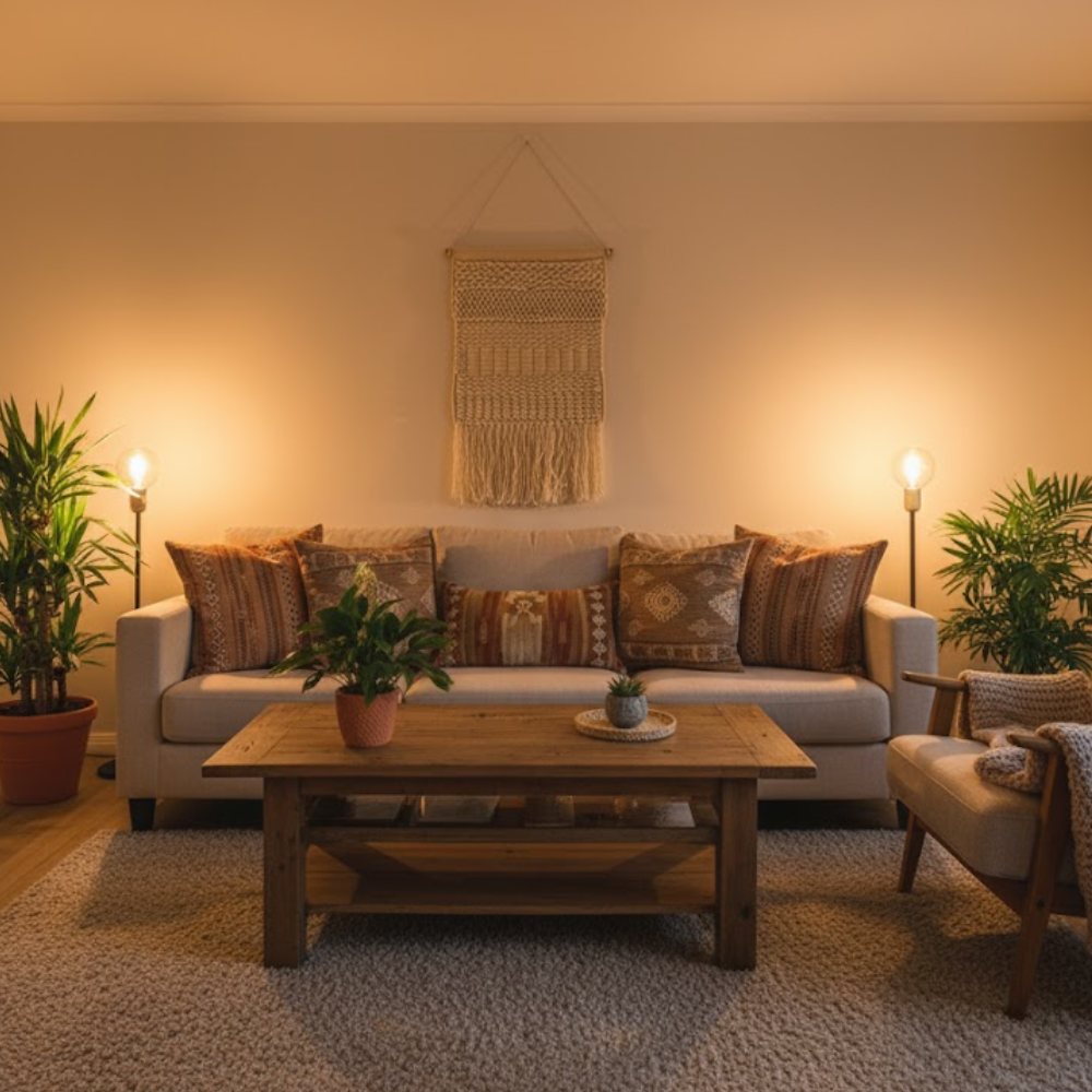 Fringed Woolen Boho Wall Hanging – Handwoven Wool Wall Décor with Textured Weave & Fringe Detailing