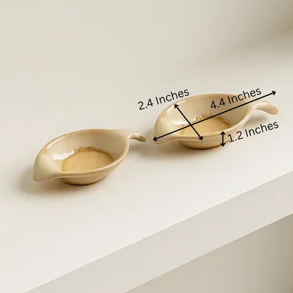 Hand Glazed Ceramic Dip Bowls (Set of 2) – Artisan Ceramic Serveware with Smooth Glaze Finish