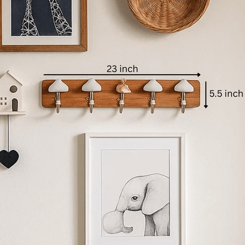 Clouds &amp; Flamingo Wooden Wall Hooks