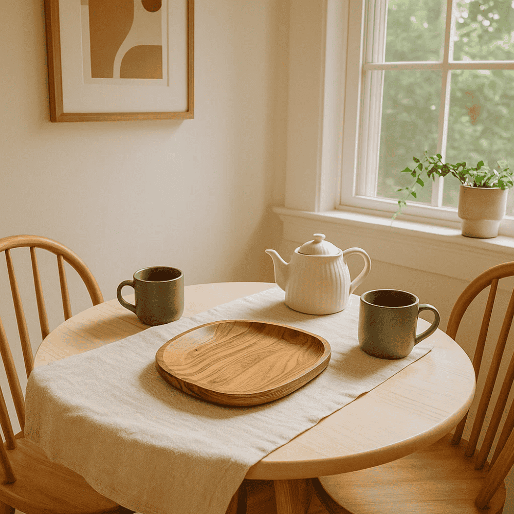 Hand Cut Acacia Wood Serving Platter