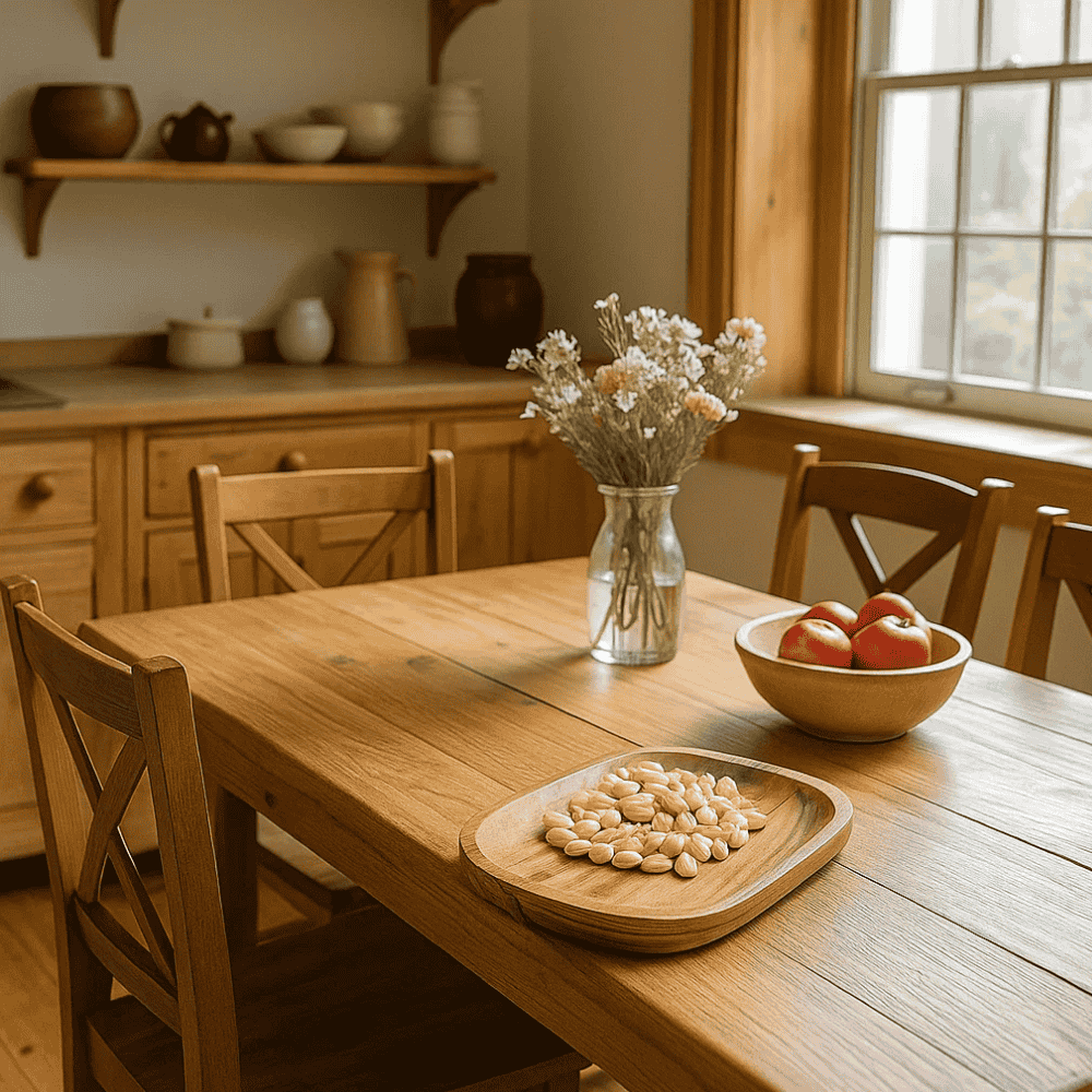 Hand Cut Acacia Wood Serving Platter