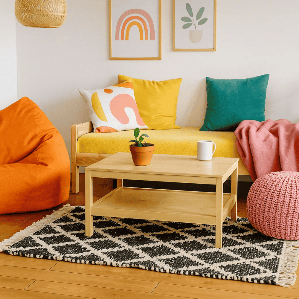 Handwoven Cotton Tasseled Rug