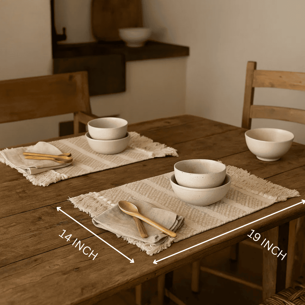 Handwoven Cotton Diamond Panel Placemats