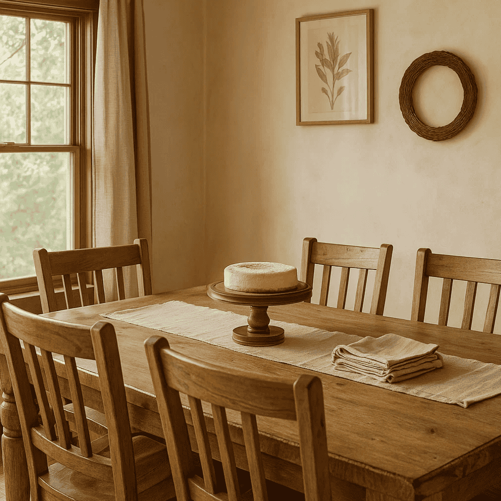 Farmhouse Raw Acacia Wood Cake Stand