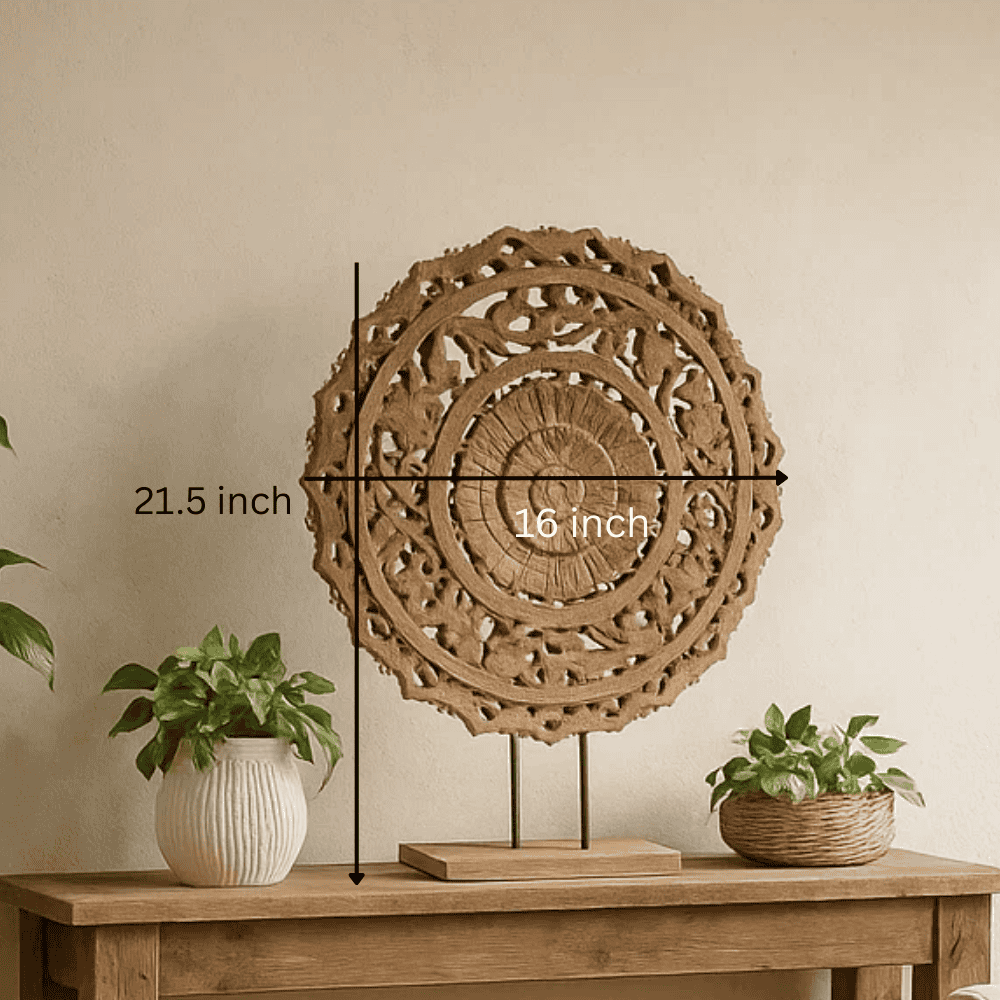 Handcrafted Light Burnt Wood Tabletop Decor