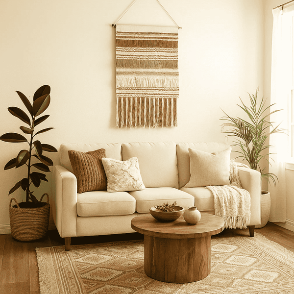 Bayadère Stripe Cotton Wall Hanging | Handwoven Boho Fringe Decor
