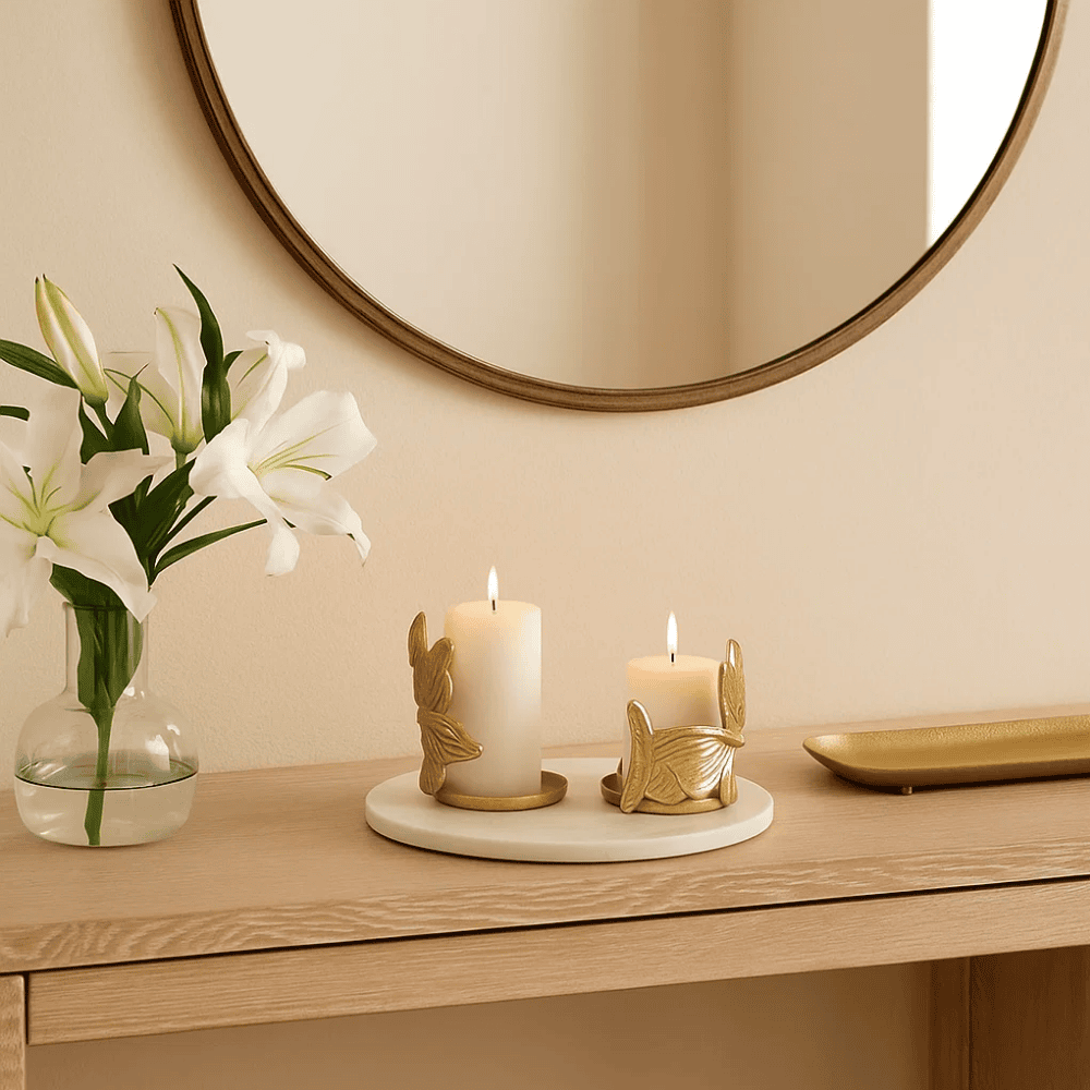 Abstract Aluminium Hurricane Candle Holders