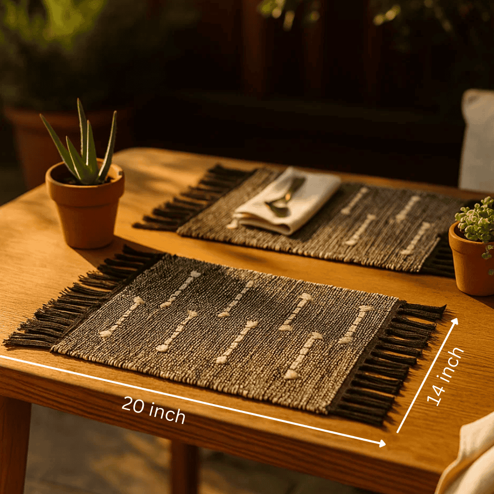 Handwoven Cotton Tasseled Placemats
