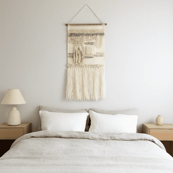 Woolen Fringe Wall Hanging | Handwoven Textured Decor | Gleemium