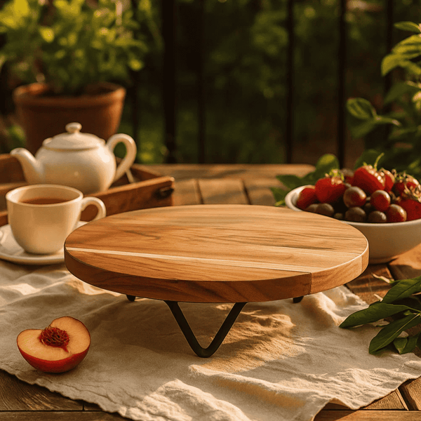 Handcrafted Acacia Wood Cake Stand – Elegant Cake Display