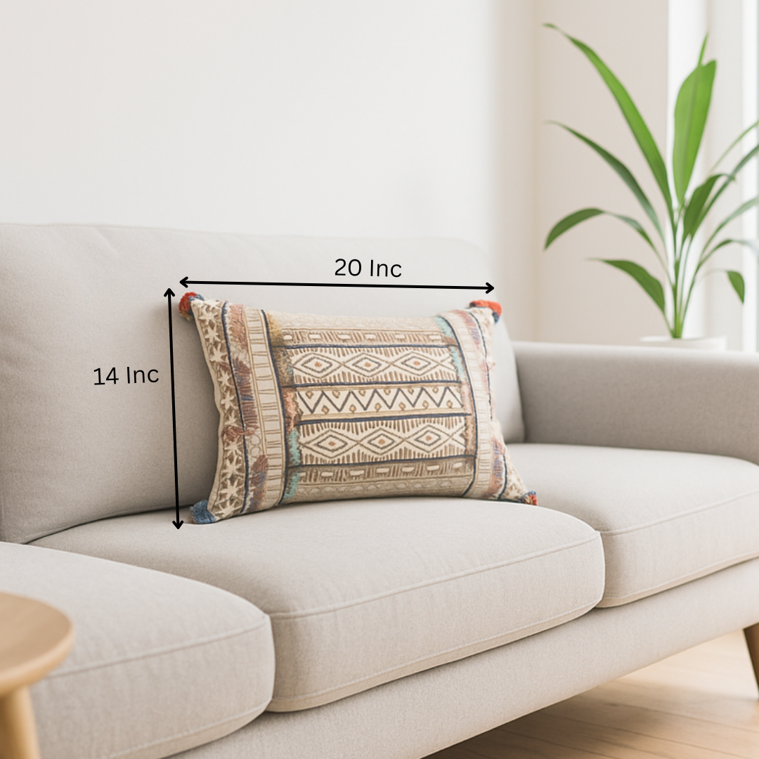 Multicolor Cotton Cushion Cover - Gleemium 