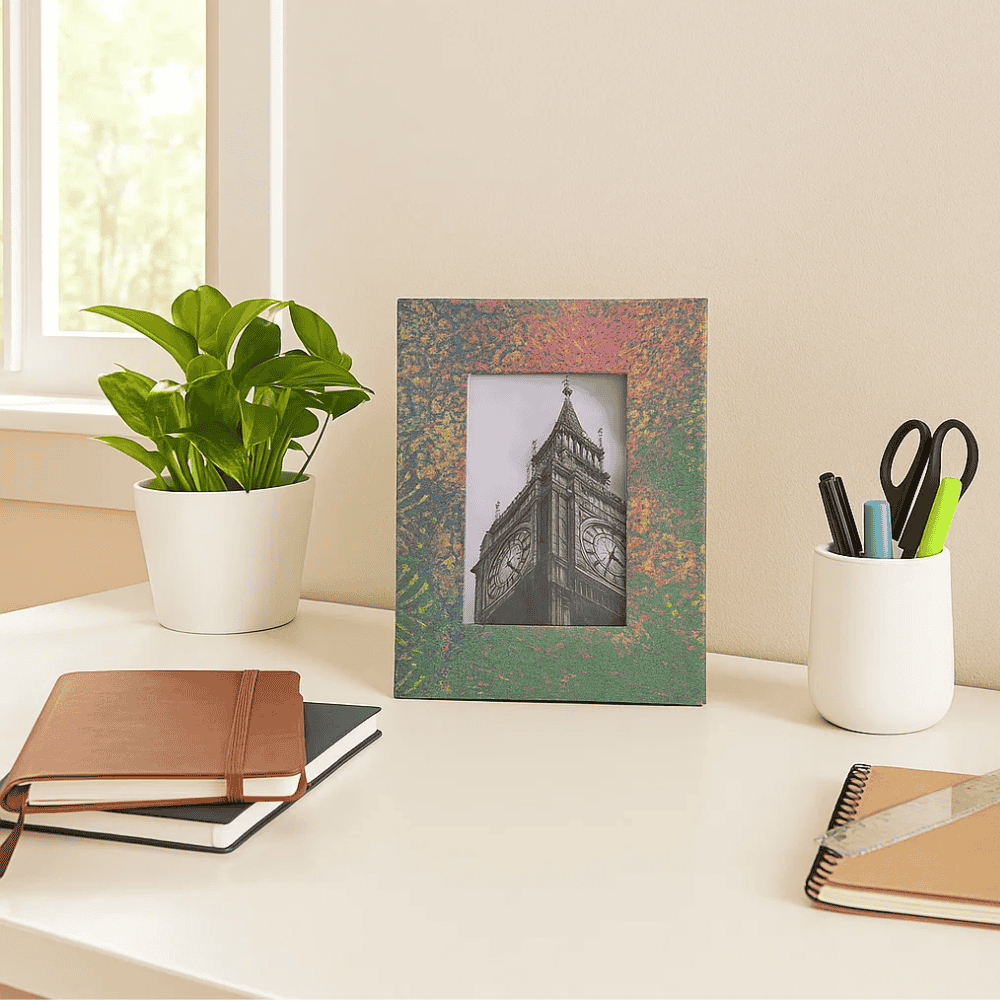 Upcycled Splashy Fabric Photo Frame