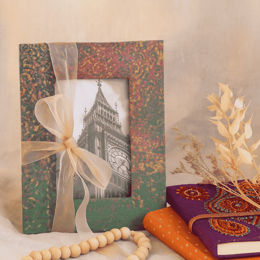 Upcycled Splashy Fabric Photo Frame
