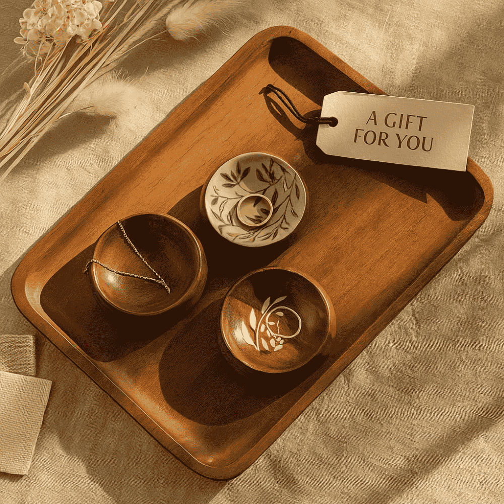 Hand Painted Nature Trinket Trays