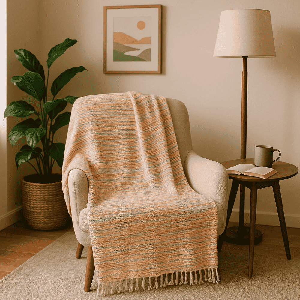 Multicolor Cotton Throw Blanket