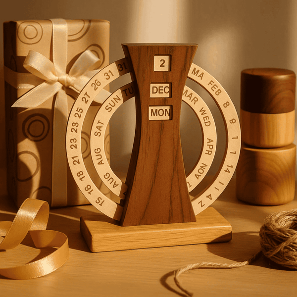 Wooden Perpetual Calendar | Handcrafted Timekeeper | Gleemium