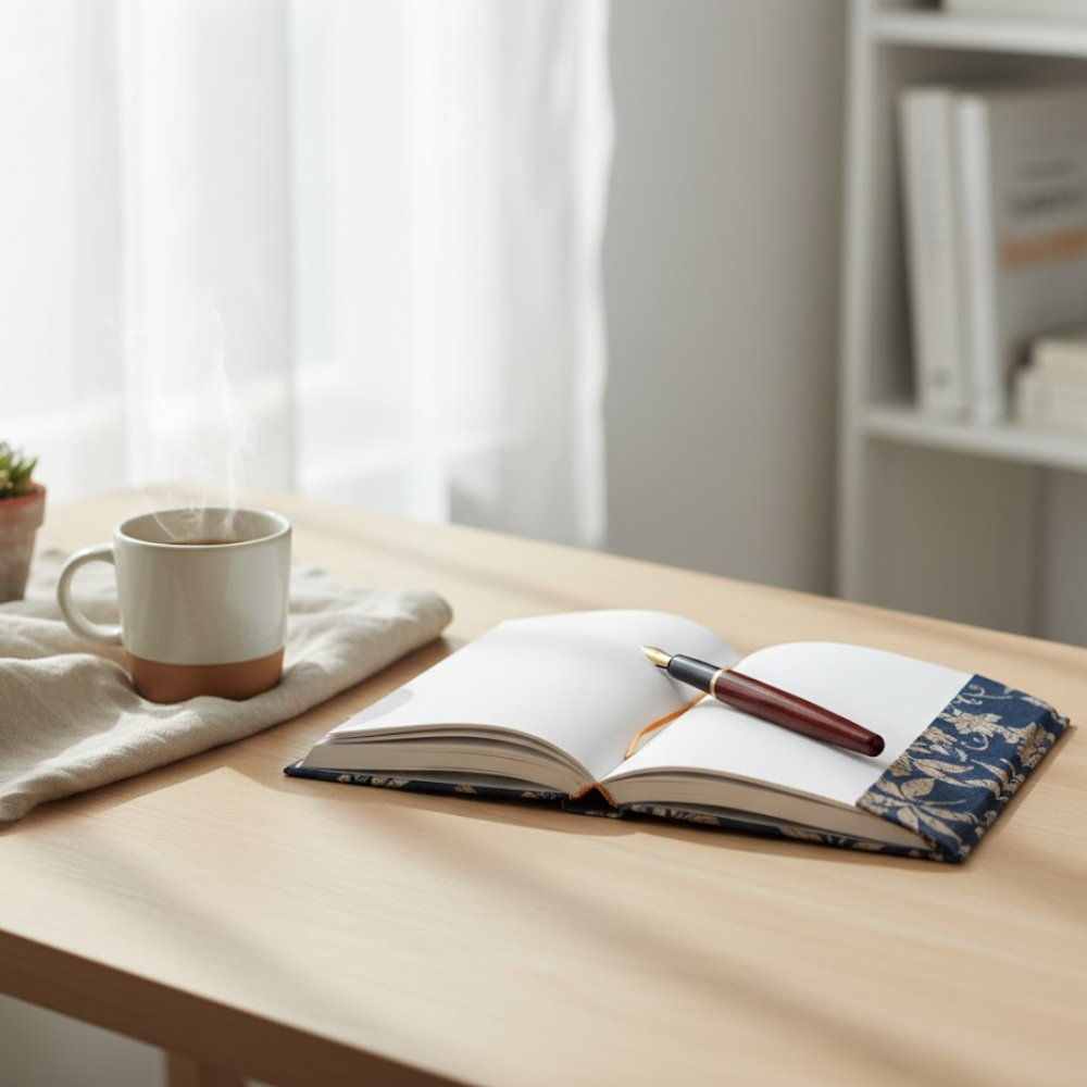 Vintage Recycled Fabric & Paper Journal – Handmade Journal Paper Notebook with Upcycled Fabric Cover