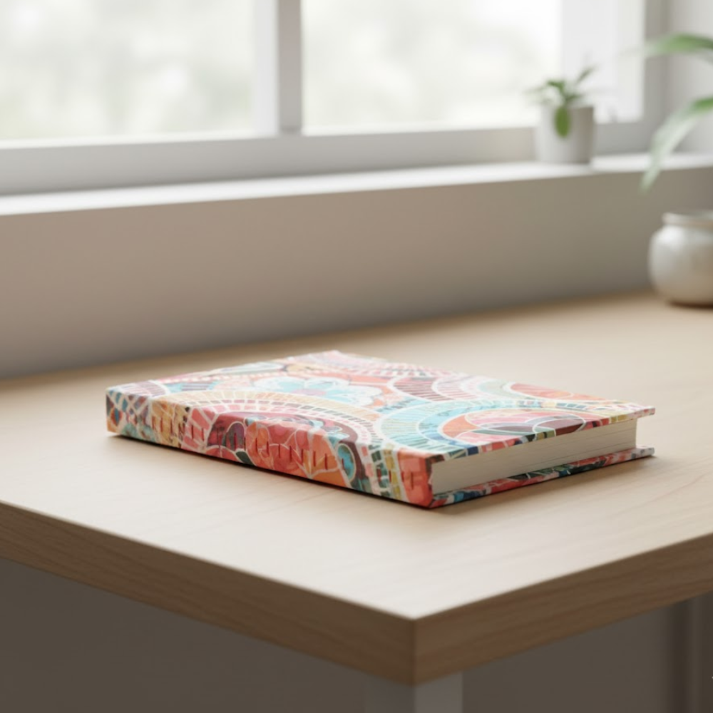 Hand Bound Repurposed Fabric Diary – Eco-Friendly Handmade Journal with Upcycled Paper