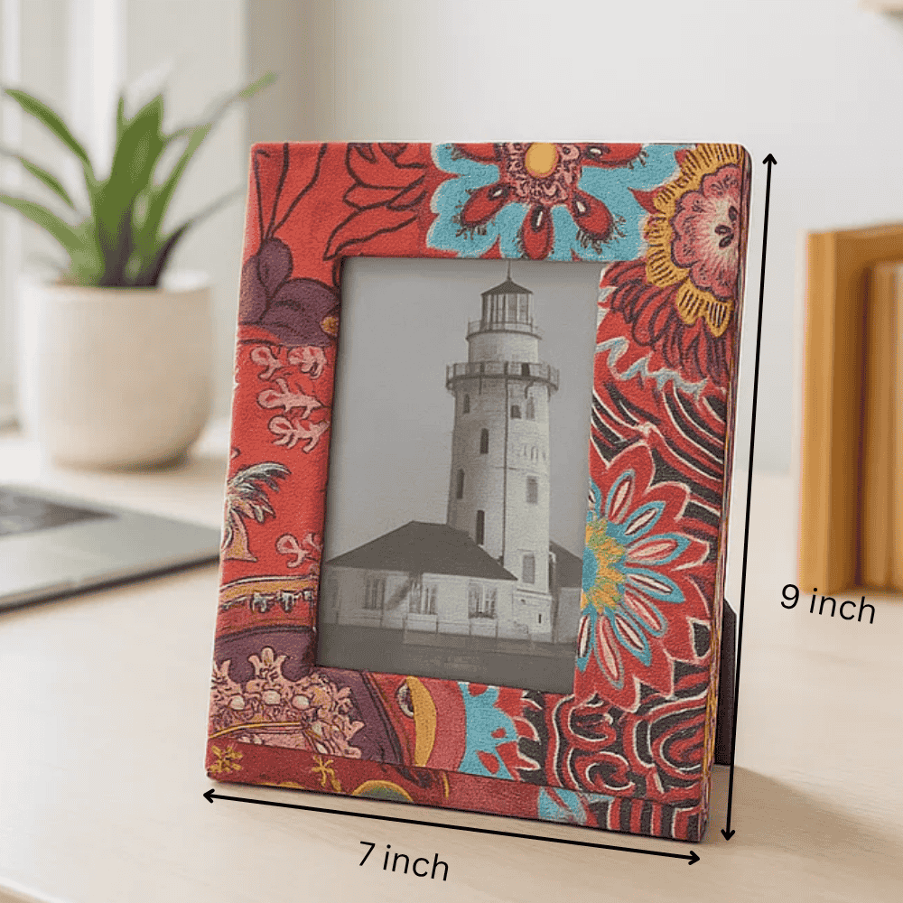 Floral Fabric Photo Frame