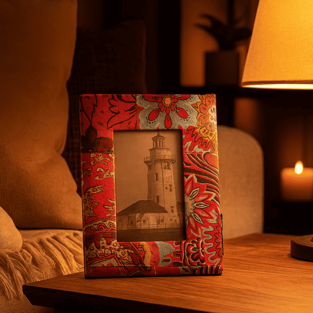 Floral Fabric Photo Frame