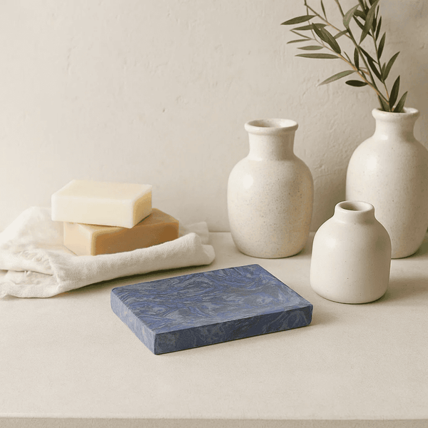 Textured Handcut Stone SoapDish – Minimalist Handcrafted Bathroom Décor